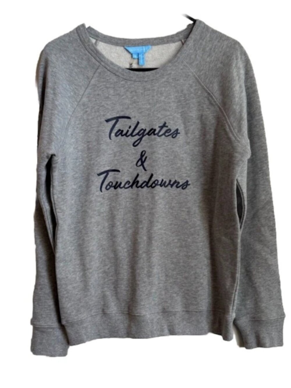 Draper James Women's Graphic Sweatshirt Gray Long Sleeve Pullover Tailgate